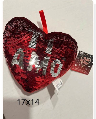 Cuscino cuore peluche amo - cuore, ti